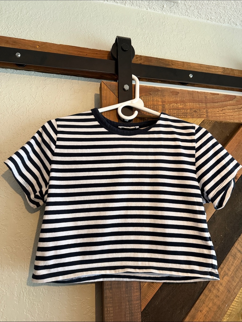 Cotton On NAVY & White Striped Crop Top MICRO XL womens